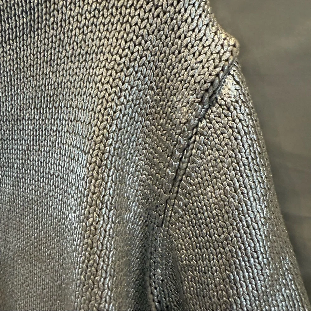 Future Collective Womens 1X Metallic Silver Crewneck Top Y2K Futuristic Chic